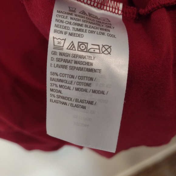 Belle Kim Gravel Women's Tulip-Hem Short Sleeve T-Shirt Americana Red Size XXL - Picture 5 of 5